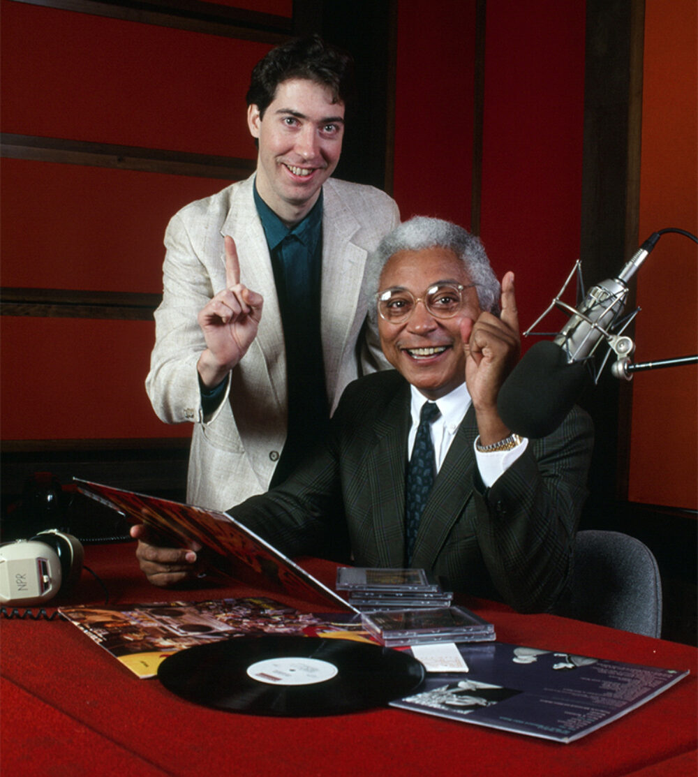 Georges and Sean Barlow at the launch of Afropop in 1988